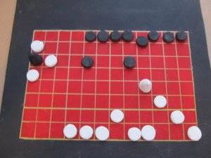 Dux immobilized using the side of the board
