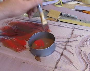 Paint red and brown