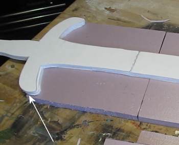 Closeup of sword