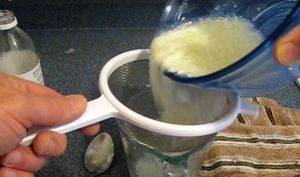 Pour it through a strainer