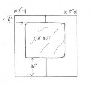 Drawing of how to cut the theatre