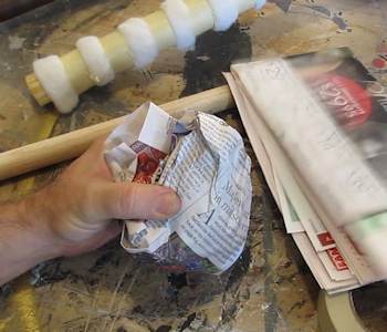 Crumple newspaper
