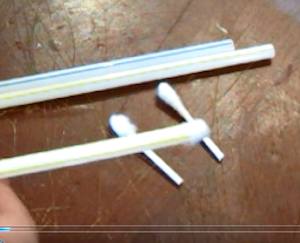 insert swab into straw