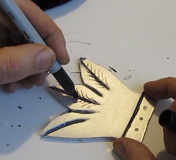 Use a sharpie to paint in the lines