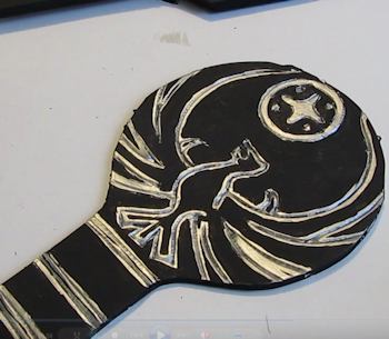 The handle is painted