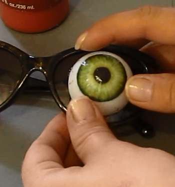 glue the eyeball on