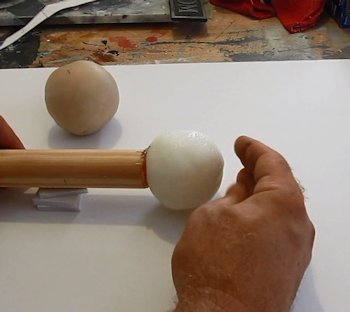 Glue globe to handle