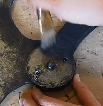 Dry brush the handle