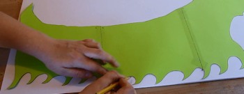 Trace blade onto foam board