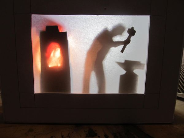 A scene in the shadow theatre