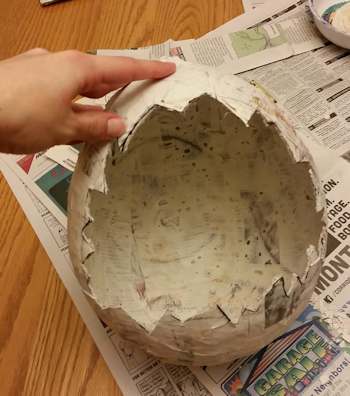 The paper mache egg