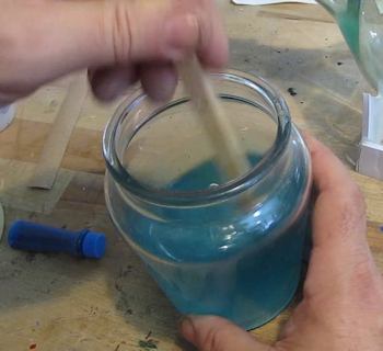 Add blue food coloring