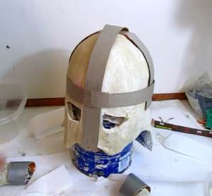 second layer of cardboard on the helmet
