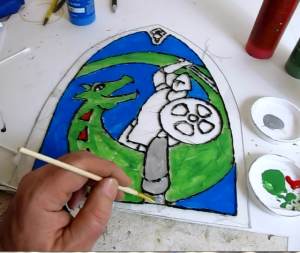 Painting the stained glass window