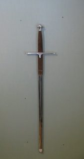 Sword mounted on a wall