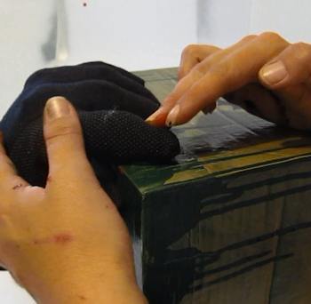 Glue the fingers down