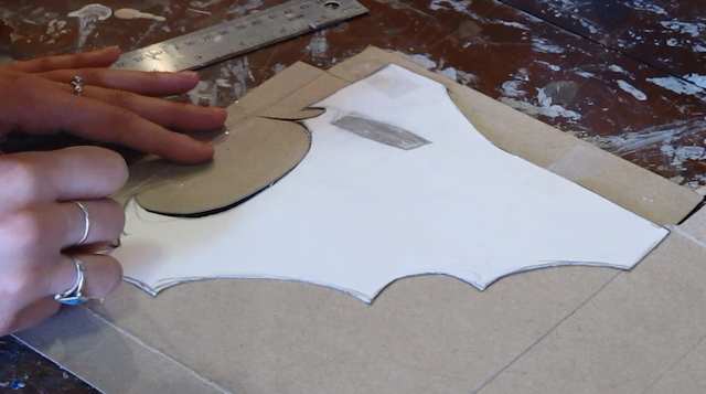 Trace template onto cardboard