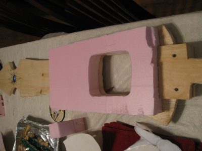 Foam glued to sword