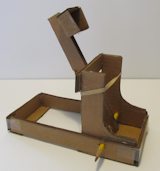 A cardboard catapult