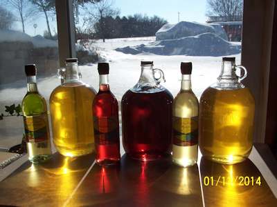 Bottles and jugs of mead