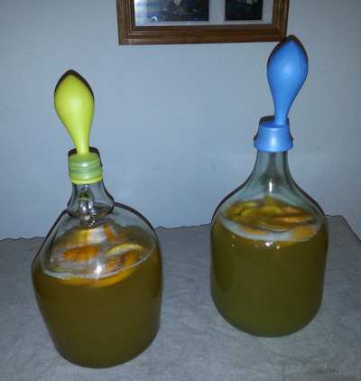 Two bottles of mead