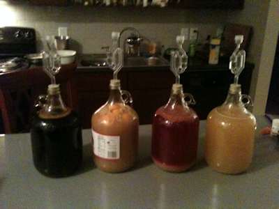 Four batches of mead