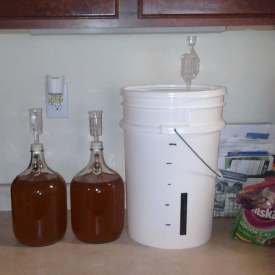 Three batches of mead