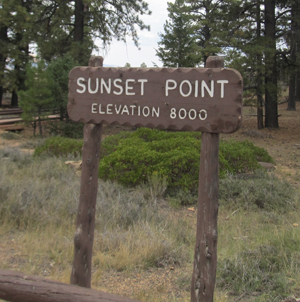 Sunset Point Sign