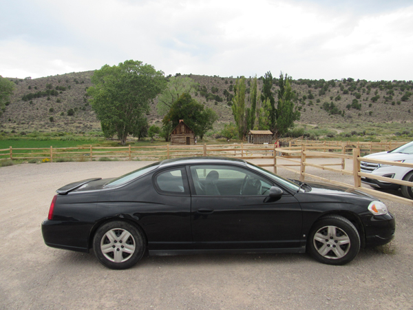 My car at the Butch Cassidy homestead site