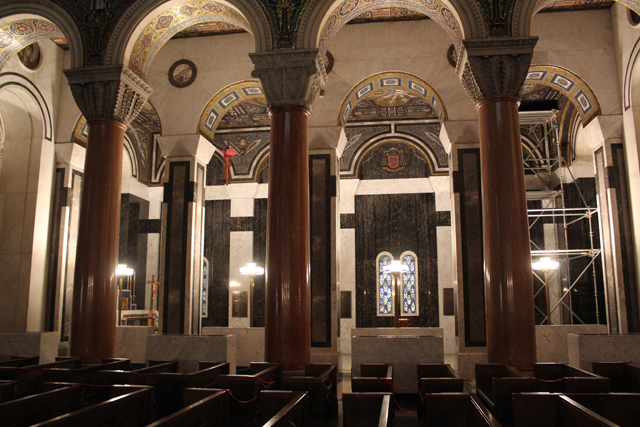 Inside the basilica