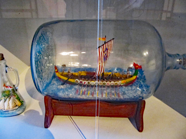 A viking ship in a bottle