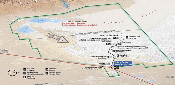 Map of white sands