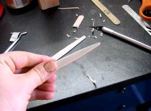 Creating the sword from a popsicle stick