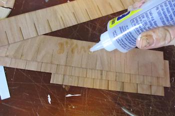 Glue strips of shingles