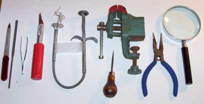 The tools for painting miniatures
