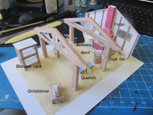 The various parts inside the shop