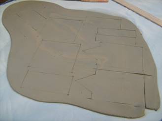 slicing the clay parts
