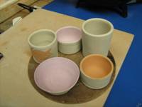 unfired test pots