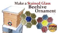 Stained glass beehive ornament