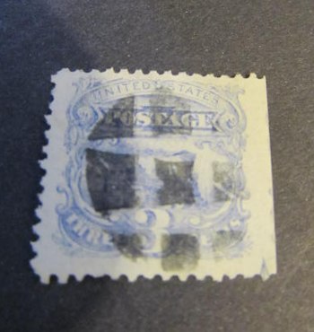 3 cent locomotive stamp with grill