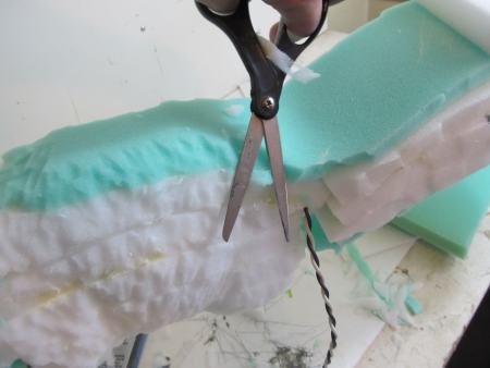 Cutting the foam