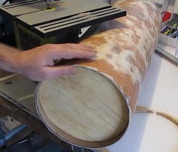 Cut a wooden disk