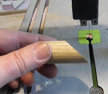 Cut at a 45 degree angle