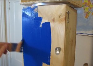 paint the outside, cradle and cabinet