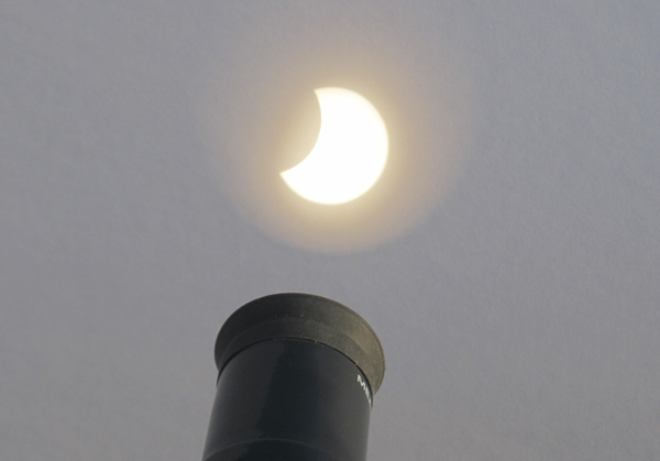 eyepiece projection of the eclipse