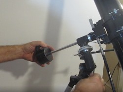 Shift counterweight to balance the telescope