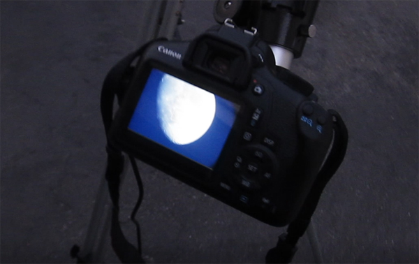 Moon view in the camera