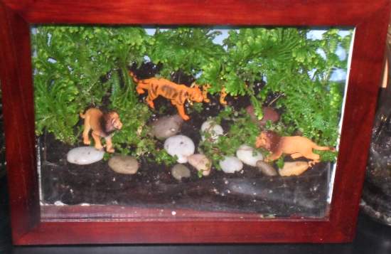 Wildlife terrarium diorama