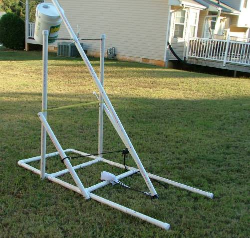 Angle view of the trebuchet